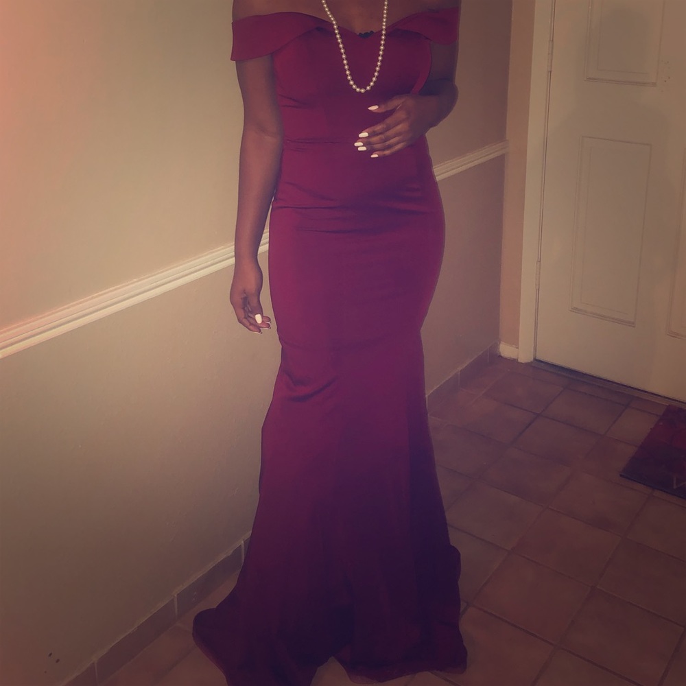 Burgundy Formal Dress.